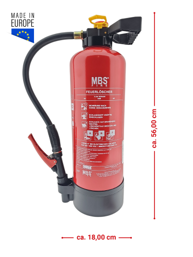 MBS-FIRE (MBK) 6L Fettbrand Auflade-Feuerlöscher 34A 233B 40F inkl. Halter. & Plakette